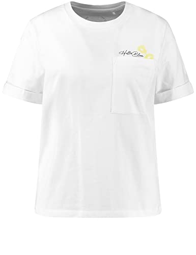 TAIFUN Damen 171019-16121 T-Shirt, Weiß Gemustert, 36 von Taifun