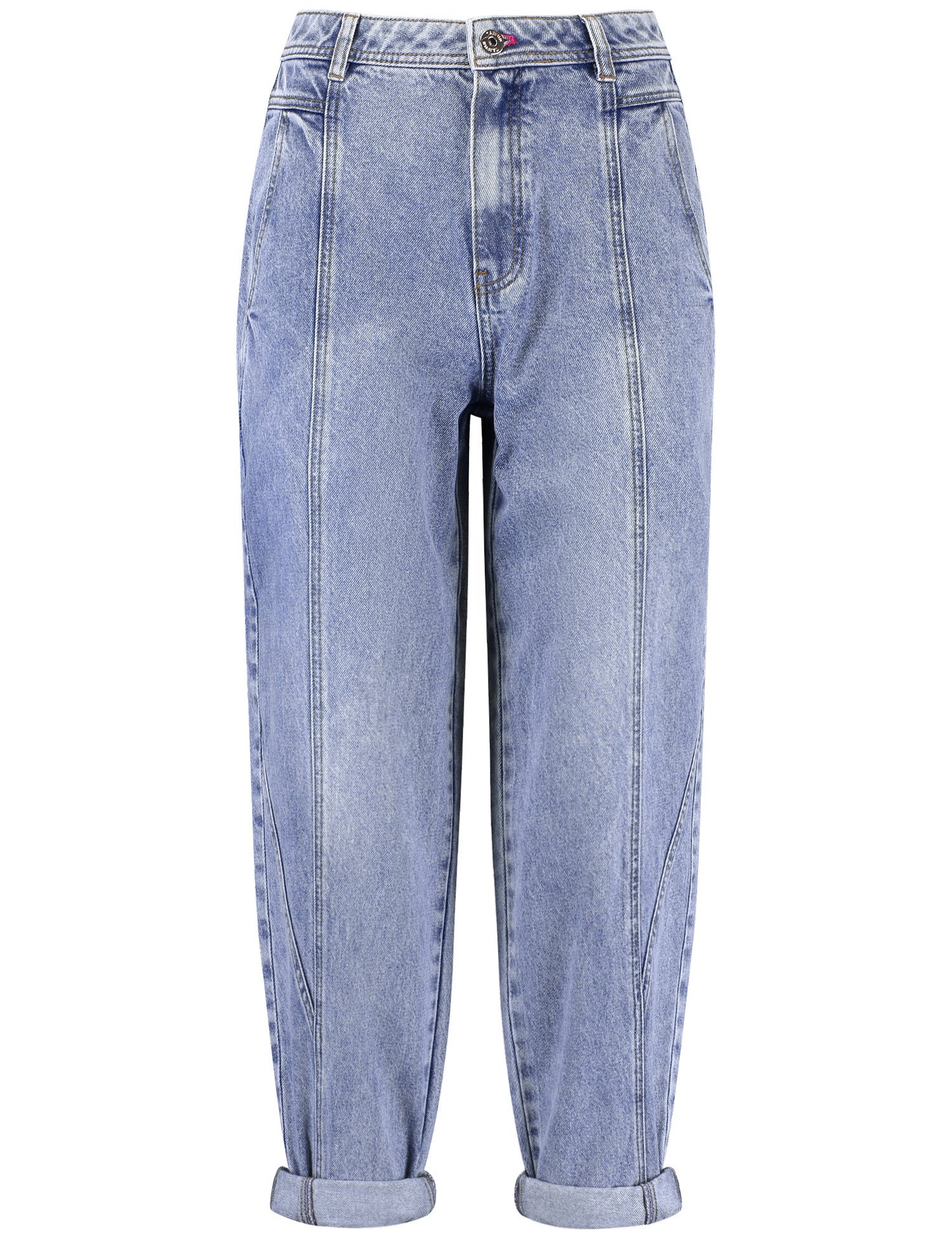 TAIFUN Damen 3/4 Jeans Balloon Fit Baumwolle Blau, 34 von Taifun