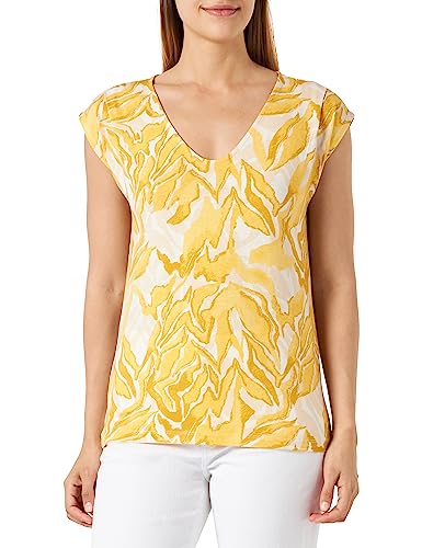 TAIFUN Damen 371356-16222 T-Shirt, Golden Cumin Gemustert, 34 von Taifun