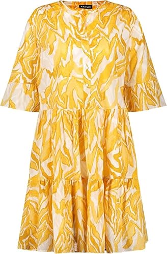 TAIFUN Damen 380329-11106 Kleid, Golden Cumin Gemustert, 38 von Taifun