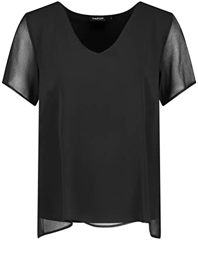 TAIFUN Damen 971986-19647 T-Shirt, Schwarz, 42 von Taifun