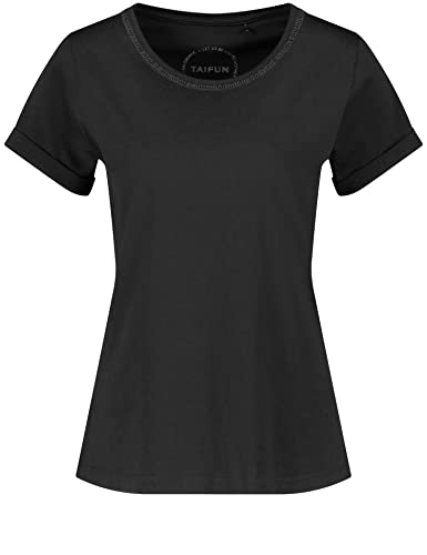 TAIFUN Damen 971988-19650 T-Shirt, Schwarz, 36 von Taifun