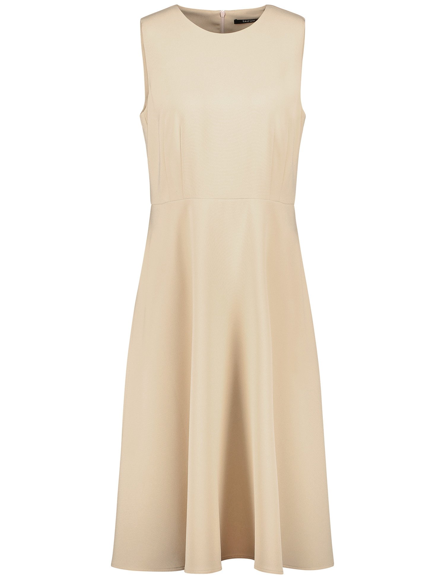 TAIFUN Damen Ärmelloses Kleid mit ausgestelltem Rockteil Rundhals Beige, 40 von Taifun