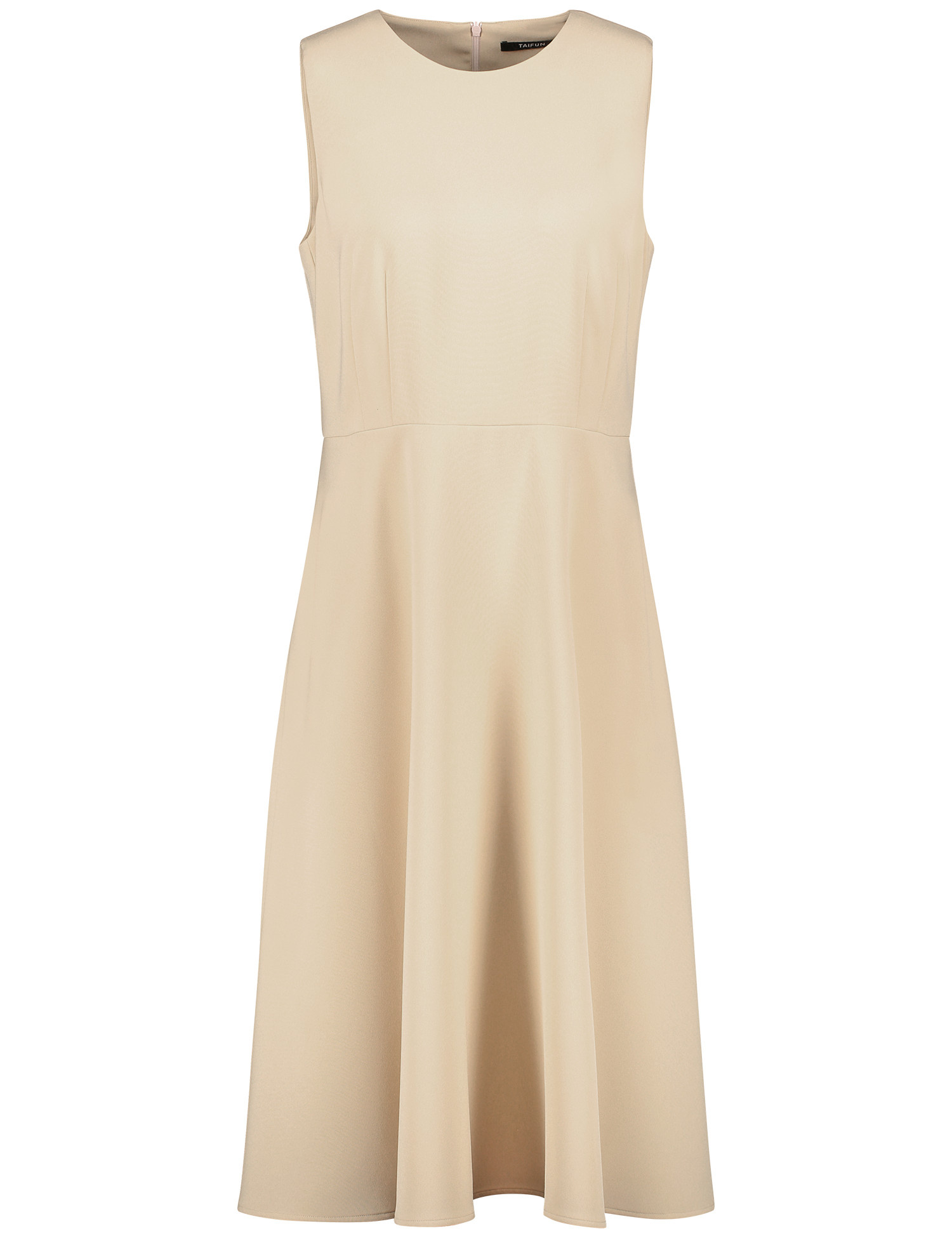 TAIFUN Damen Ärmelloses Kleid mit ausgestelltem Rockteil Rundhals Beige, 42 von Taifun