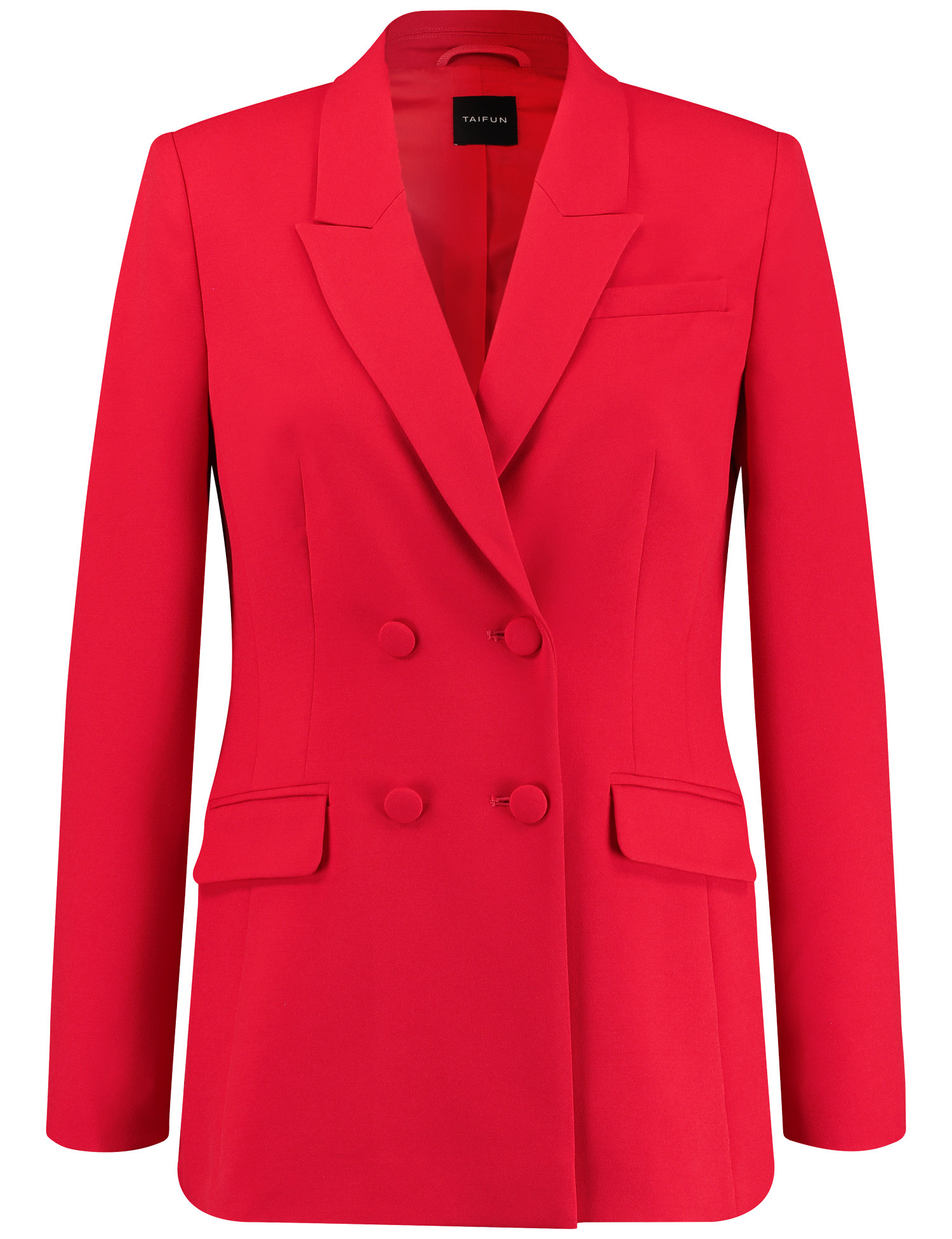 TAIFUN Damen Doppelreihiger Blazer 70cm Langarm Revers Rot, 38 von Taifun