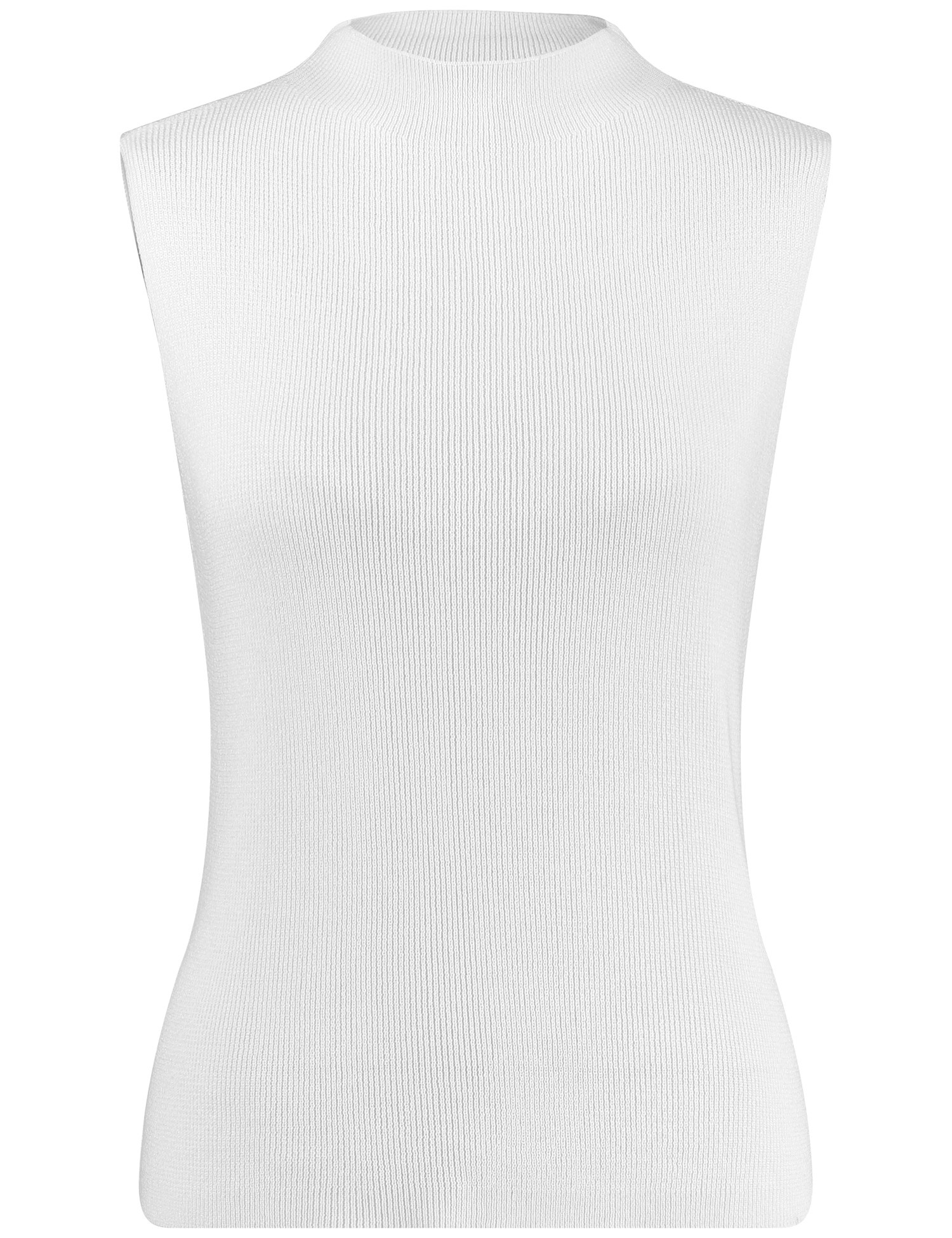 TAIFUN Damen Feines Stricktop mit Stehkragen 56cm Ärmellos Viskose Weiss, 48 von Taifun