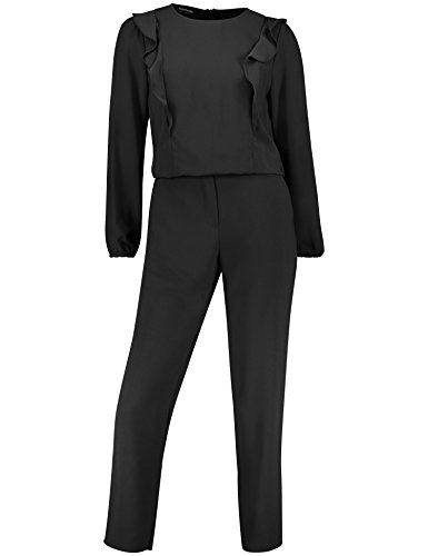 TAIFUN Damen Hose Freizeit Sonderpassf 920001-11000 Jumpsuit, Schwarz (Schwarz 11000), 42 von Taifun