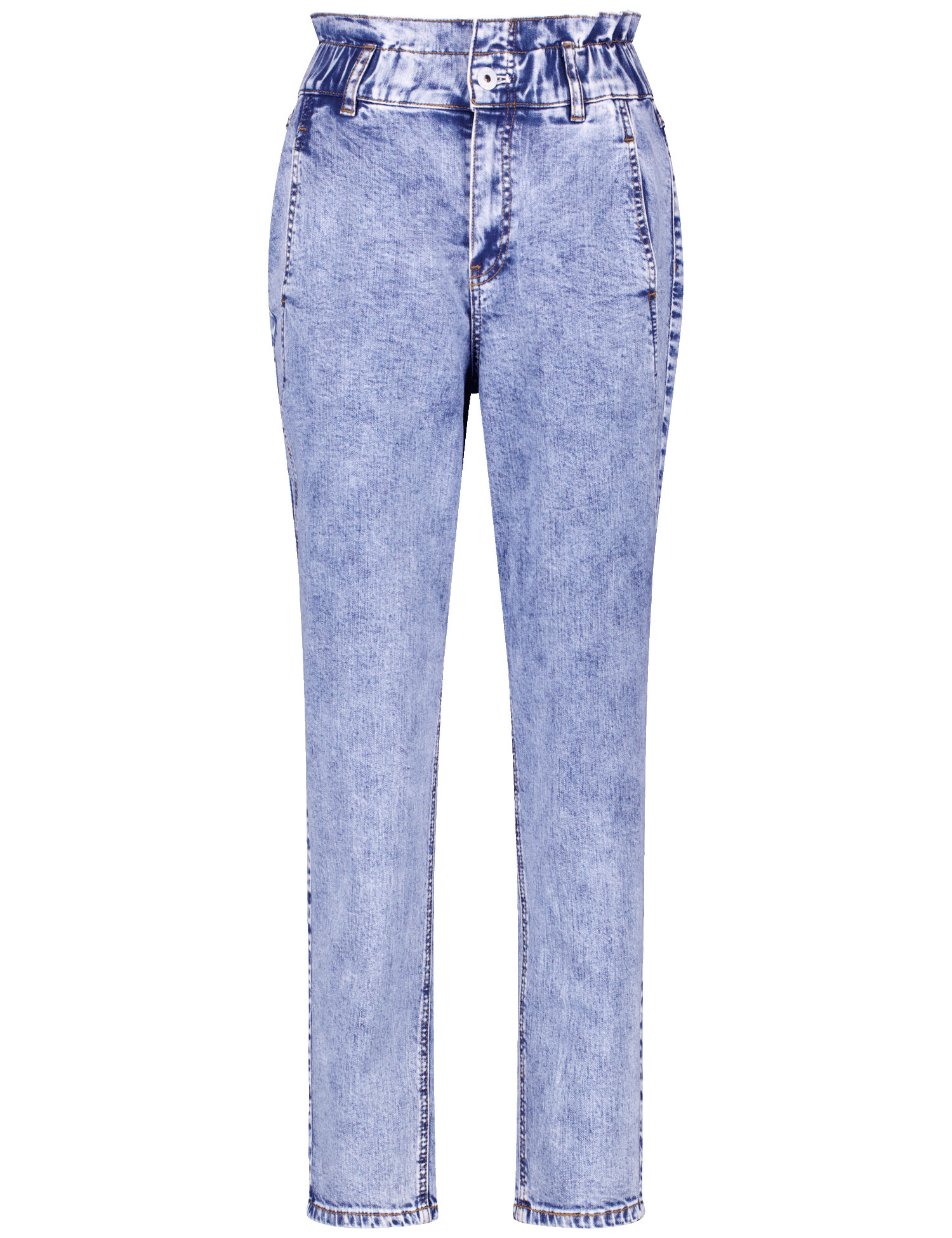 TAIFUN Damen Paperbag Jeans Mom Fit Baumwolle Blau, 40 von Taifun