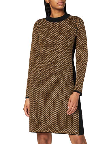 TAIFUN Womens Kleid Strick Dress, Toffee Gemustert, Small von Taifun