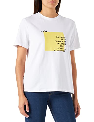 TAIFUN Damen 171029-16133 T-Shirt, Weiß Gemustert, 36 von Taifun