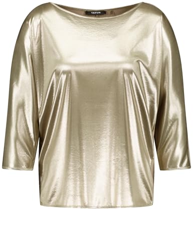 Taifun Damen 3/4 Arm Shirt mit Metallic-Optik 3/4 Arm unifarben New Sage 38 von Taifun