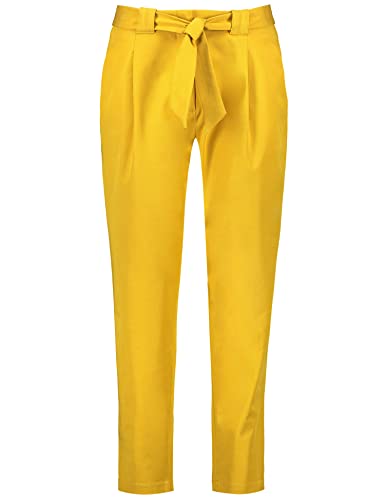 Taifun Damen 7/8 Hose mit Bindegürtel Slim unifarben 7/8 Länge Golden Cumin 40 von Taifun