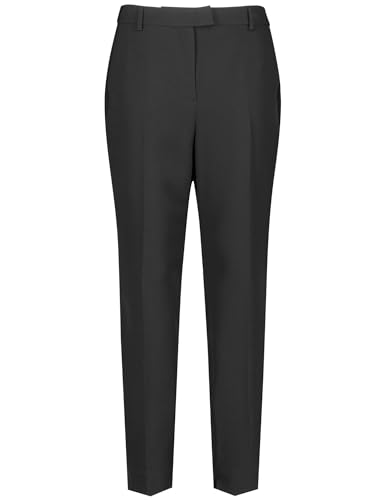 Taifun Damen 7/8 Hose mit Bügelfalten Tailored Fit unifarben 7/8 Länge Schwarz 38 von Taifun