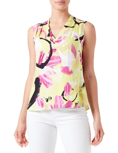 Taifun Damen Ärmellose Bluse mit Floral-Print ärmellos floral, Gemustert Fresh Lemon Gemustert 42 von Taifun