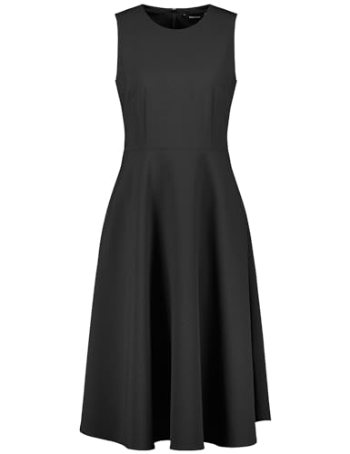 Taifun Damen Ärmelloses Kleid mit ausgestelltem Rockteil ärmellos unifarben knieumspielend Schwarz 42 von Taifun