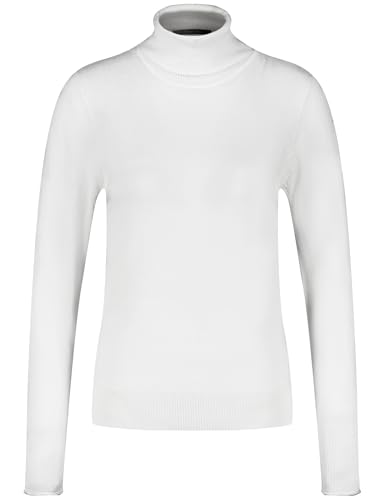 Taifun Damen Basic Pullover mit Rollkragen Langarm unifarben, Melange Offwhite 38 von Taifun