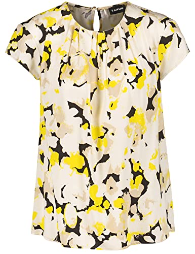 Taifun Damen Blusenshirt mit Allover-Print Kurzarm Gemustert Roasted Hazel Gemustert 40 von Taifun