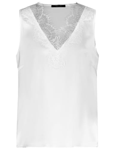 Taifun Damen Blusentop ärmellos unifarben Offwhite 36 von Taifun
