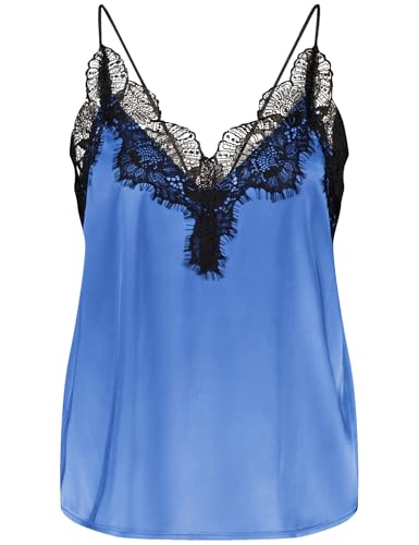 Taifun Damen Blusentop ärmellos unifarben Regatta Blue 42 von Taifun
