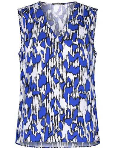 Taifun Damen Blusentop mit Allover-Print ärmellos Gemustert Aegean Gemustert 36 von Taifun