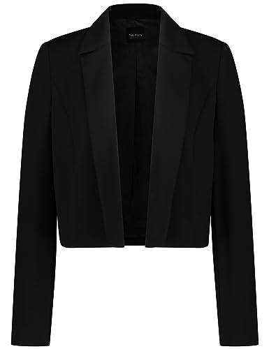 Taifun Damen Boleroblazer aus feiner Stretch-Qualität Langarm unifarben Schwarz 46 von Taifun