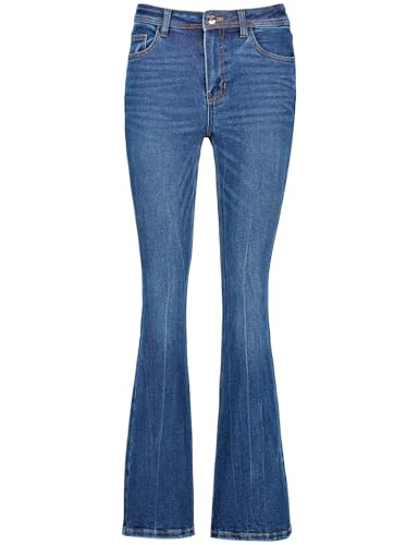 Taifun Damen Bootcut Jeans unifarben reguläre Länge Dark Blue Denim 40 von Taifun