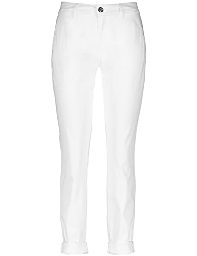 Taifun Damen Chino TS aus Baumwoll-Stretch Hose Freizeit verkürzt Chino unifarben 7/8 Länge Offwhite 34 von Taifun