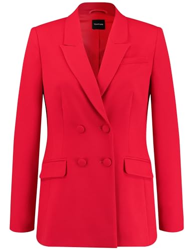 Taifun Damen Doppelreihiger Blazer Langarm, geknöpfte Armschlitze unifarben Digital Red 38 von Taifun