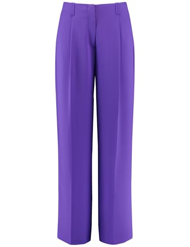 Taifun Damen Elegante Wide Leg Pants aus Stretch-Gewebe unifarben reguläre Länge Purple Ink 42 von Taifun