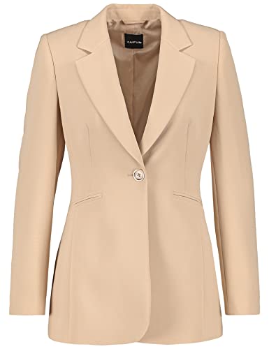 Taifun Damen Eleganter Blazer Langarm, geknöpfte Armschlitze unifarben Roasted Hazel 36 von Taifun