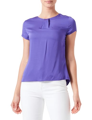 Taifun Damen Feines Blusenshirt mit kurzem Arm Kurzarm unifarben Purple Ink 38 Taifun Damen Feines Blusenshirt mit kurzem Arm Kurzarm unifarben Purple Ink 38 von Taifun