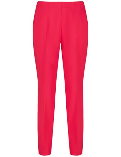 Taifun Damen Gepflegte 7/8 Stretchhose Tailored Fit unifarben leicht verkürztes Bein, 7/8 Länge Cherry Red 40 von Taifun