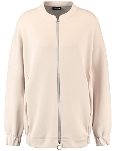 Taifun Damen Jacke im modernen Blouson-Style Langarm, elastischer Ärmelsaum, überschnittene Schultern unifarben Oatmeal 36 von Taifun