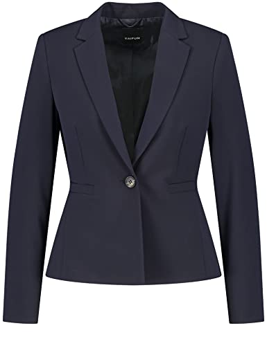 Taifun Damen Klassischer Blazer aus knitterarmer Qualität Langarm, mit Schlitz unifarben Navy 36 von Taifun