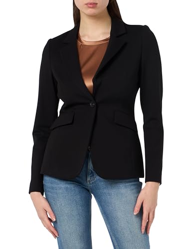 Taifun Damen Klassischer Blazer mit Stretchkomfort Langarm unifarben Schwarz 40 von Taifun