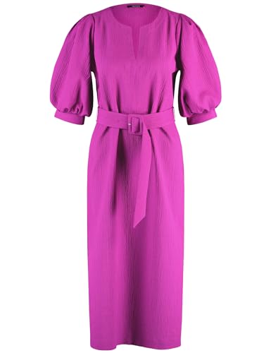 Taifun Damen Kleid mit Ballonärmel Ballonärmel, halber Arm unifarben knieumspielend Fuchsia 42 von Taifun