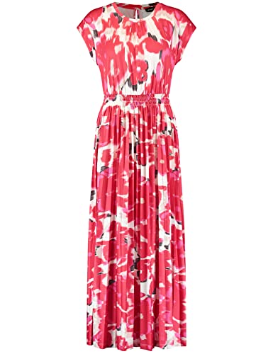 Taifun Damen Kleid mit Blumen-Print überschnittene Schultern, Kurzarm, mit Ärmelaufschlag floral wadenlang, lang Rose Kiss Gemustert 38 von Taifun