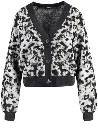 Taifun Damen Kuschelige Strickjacke Langarm, Strickbündchen Gemustert Offwhite Gemustert 42 von Taifun