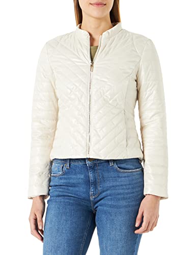 Taifun Damen Leichte Steppjacke für den Übergang Langarm unifarben Light Creme 46 von Taifun