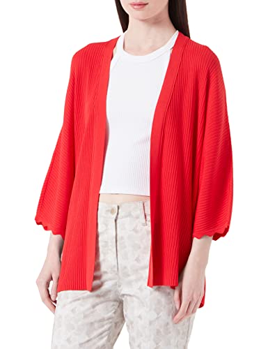 Taifun Damen Offene Strickjacke mit halbem Arm halber Arm unifarben Rose Kiss 36 von Taifun