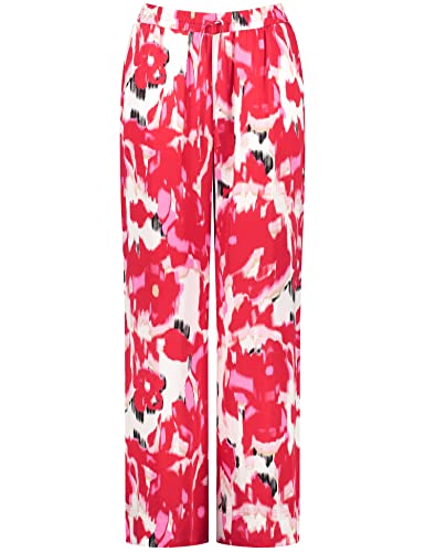 Taifun Damen Palazzohose mit Blumenprint floral reguläre Länge Rose Kiss Gemustert 38 von Taifun