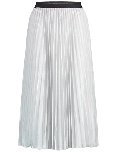 Taifun Damen Plisseerock mit Glitzer-Effekt unifarben wadenlang Silber 34 von Taifun