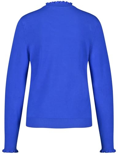 Taifun Damen Pullover mit Rüschenkanten Langarm unifarben Heather Blue 42 von Taifun