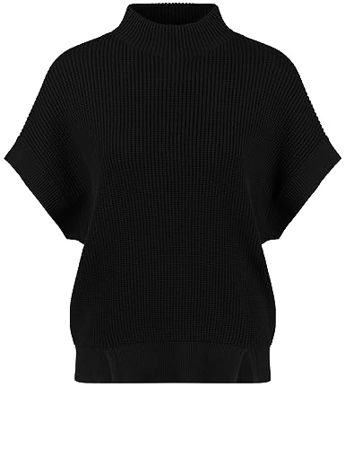 Taifun Damen Pullunder mit Turtleneck überschnittene Schultern, Kurzarm unifarben Schwarz 42 von Taifun
