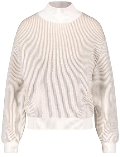 Taifun Damen Rippstrick-Pullover mit Glitzer-Effekt Langarm, Ärmelbündchen unifarben, Gemustert Offwhite Gemustert 42 von Taifun