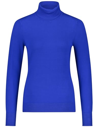 Taifun Damen Rollkragenpullover aus Feinstrick Langarm, Ärmelbündchen unifarben, Melange Heather Blue 40 von Taifun