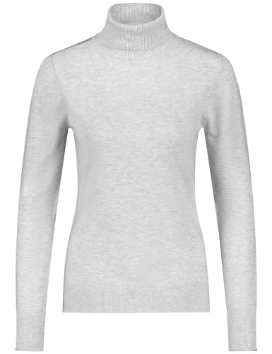 Taifun Damen Rollkragenpullover aus Feinstrick Langarm, Ärmelbündchen unifarben, Melange Silver Shine Melange 38 von Taifun