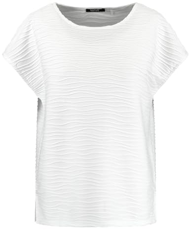 Taifun Damen Shirt aus Struktur-Jersey überschnittene Schultern, Kurzarm unifarben White 48 von Taifun