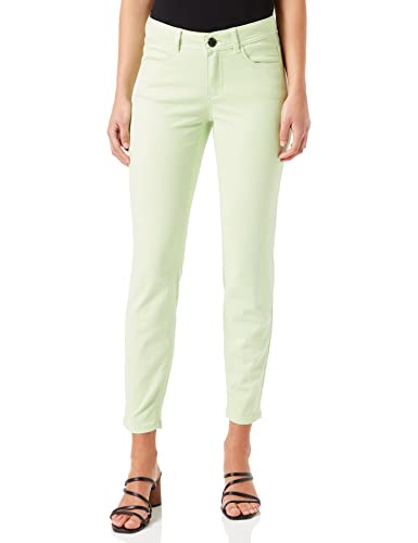 Taifun Damen Skinny Jeans aus Coloured-Denim Hose Jeans verkürzt Jeans unifarben, Washed-Out-Effekt leicht verkürztes Bein Pistachio 34 von Taifun