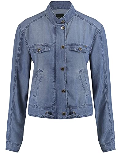 TAIFUN Womens Jacke Jeans + Gewebe Jacket, Blue Denim, 36 von Taifun